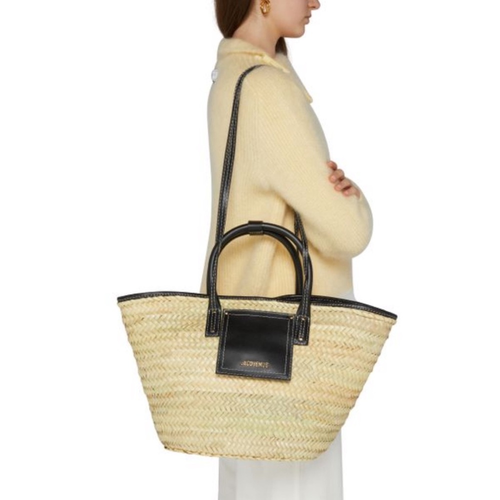 JACQUEMUS Soli basket tote panier raffia tote shoulder bag - Picture 3 of 8
